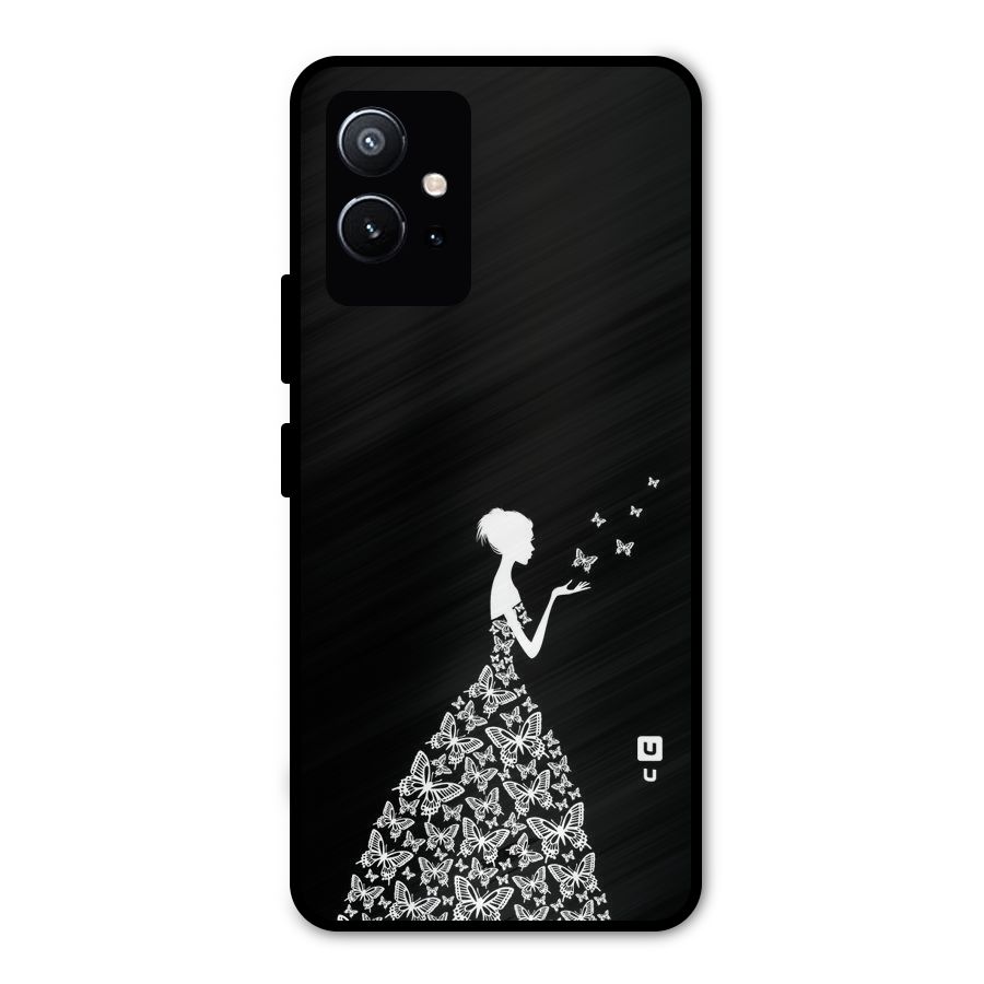 Butterfly Dress Metal Back Case for Vivo Y75 5G