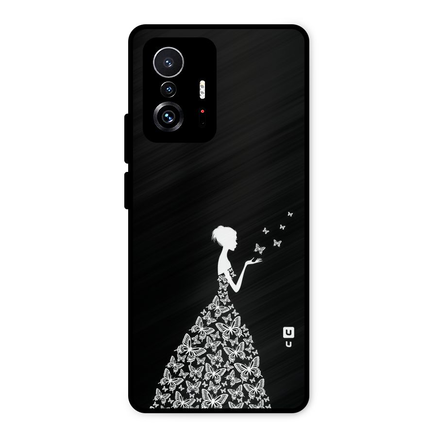 Butterfly Dress Metal Back Case for Xiaomi 11T Pro