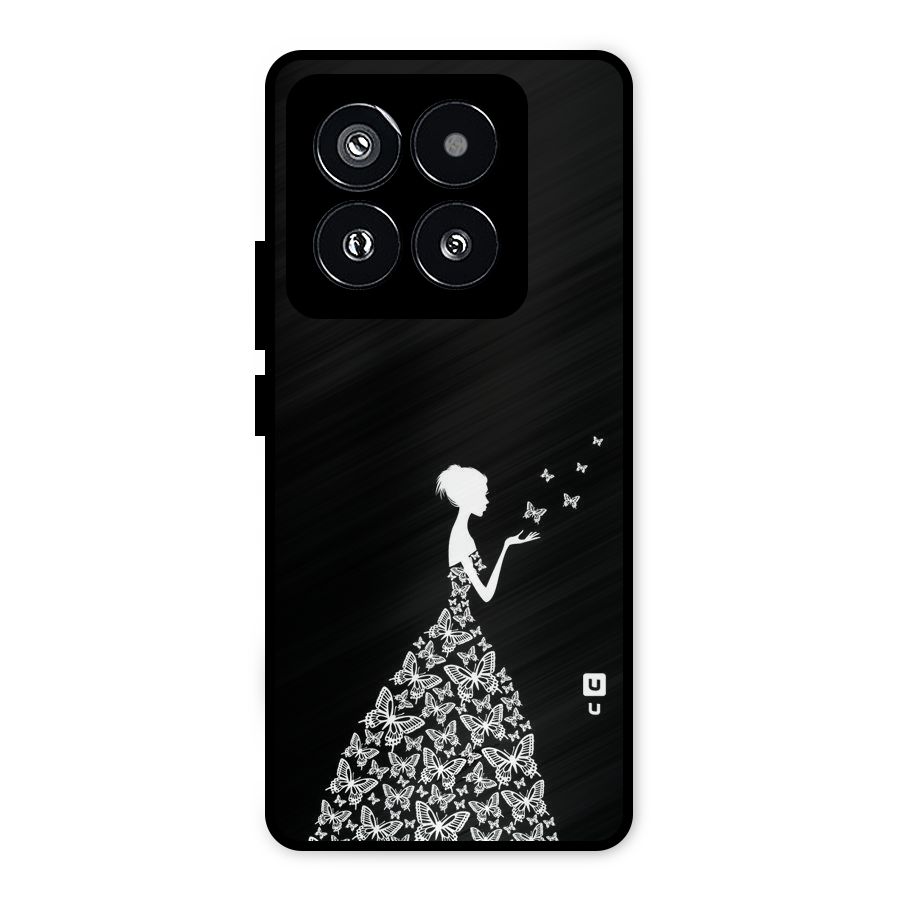 Butterfly Dress Metal Back Case for Xiaomi 14 Pro