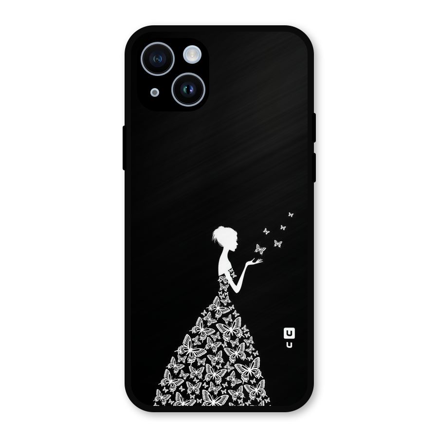Butterfly Dress Metal Back Case for iPhone 14