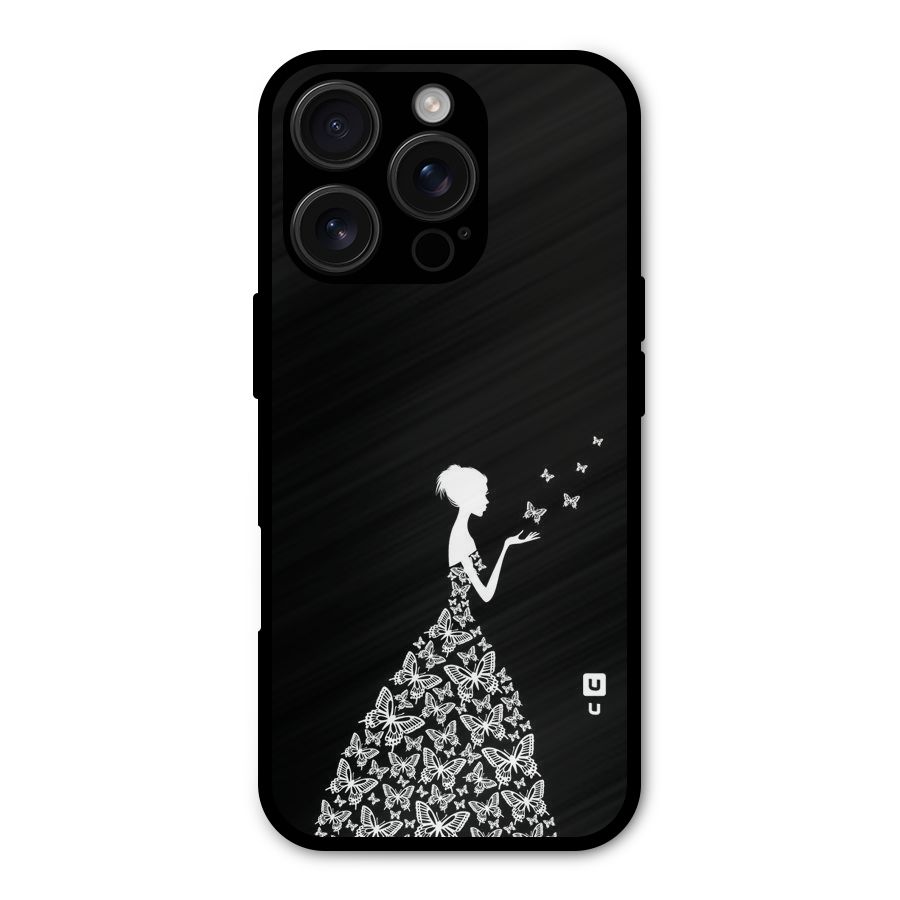Butterfly Dress Metal Back Case for iPhone 16 Pro