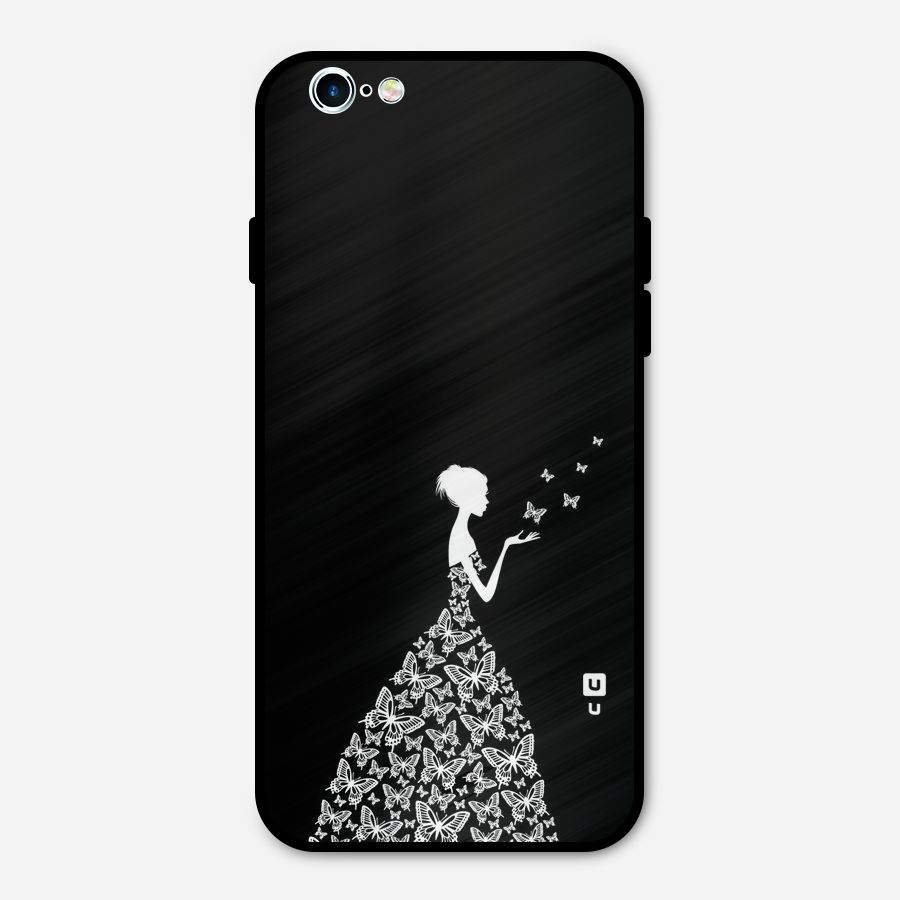 Butterfly Dress Metal Back Case for iPhone 6 6s