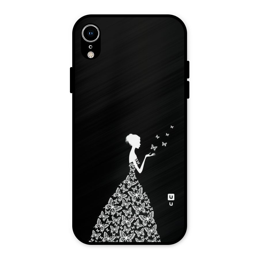 Butterfly Dress Metal Back Case for iPhone XR