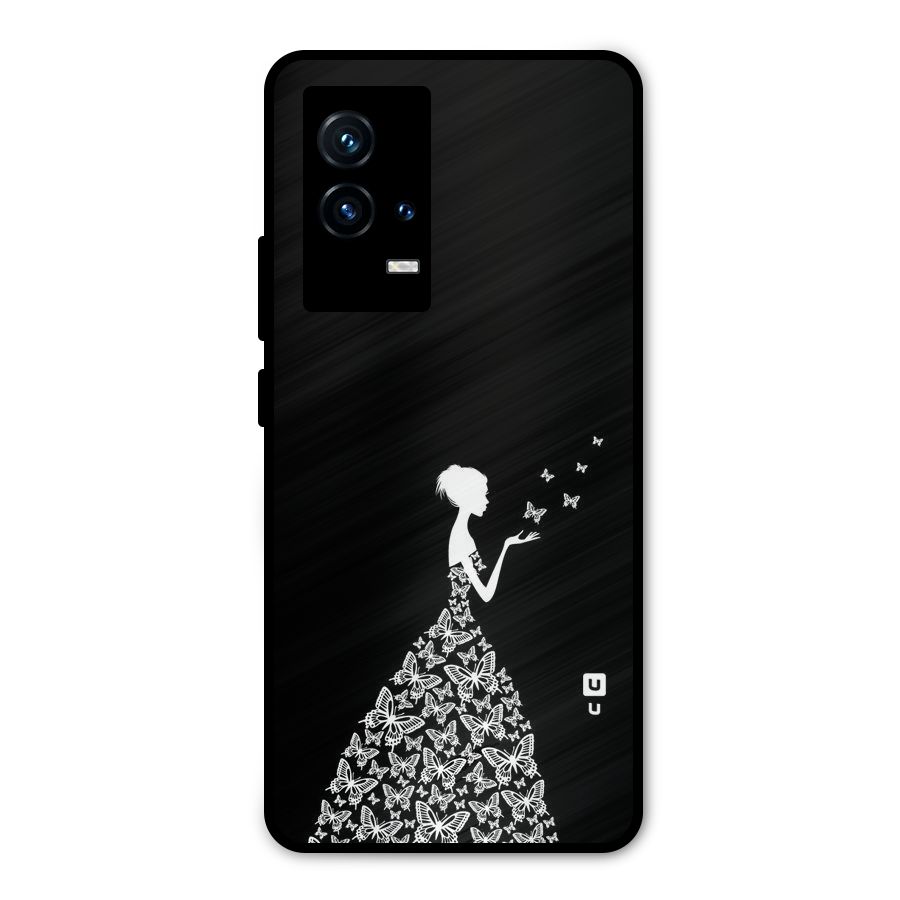 Butterfly Dress Metal Back Case for iQOO 9 5G