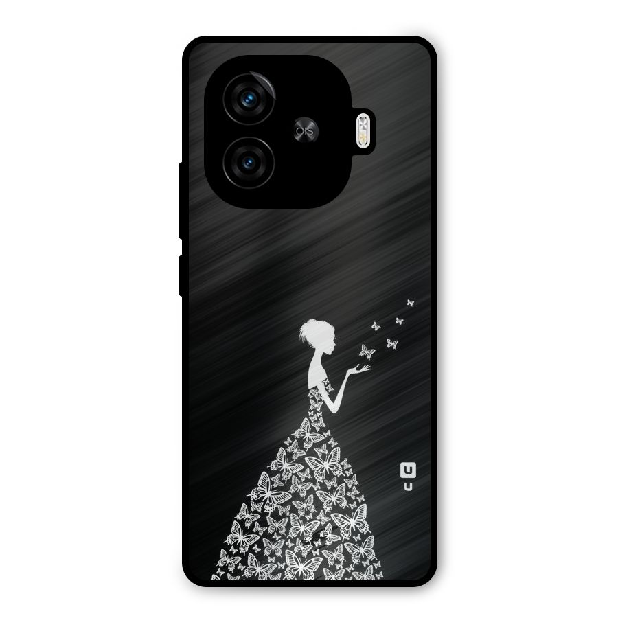 Butterfly Dress Metal Back Case for iQOO Z9 Turbo