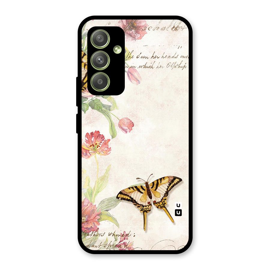 Butterfly Floral Glass Back Case for Galaxy A54