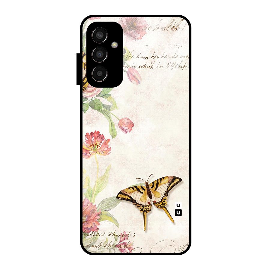 Butterfly Floral Glass Back Case for Galaxy F13