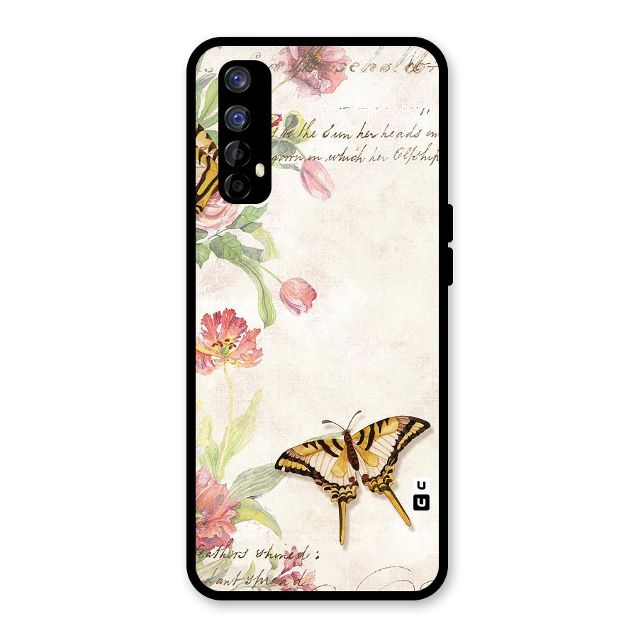 Butterfly Floral Glass Back Case for Realme Narzo 20 Pro