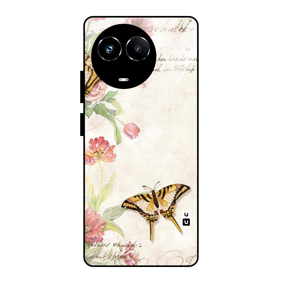 Butterfly Floral Glass Back Case for Realme Narzo 60X