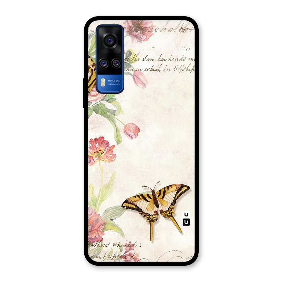 Butterfly Floral Glass Back Case for Vivo Y31