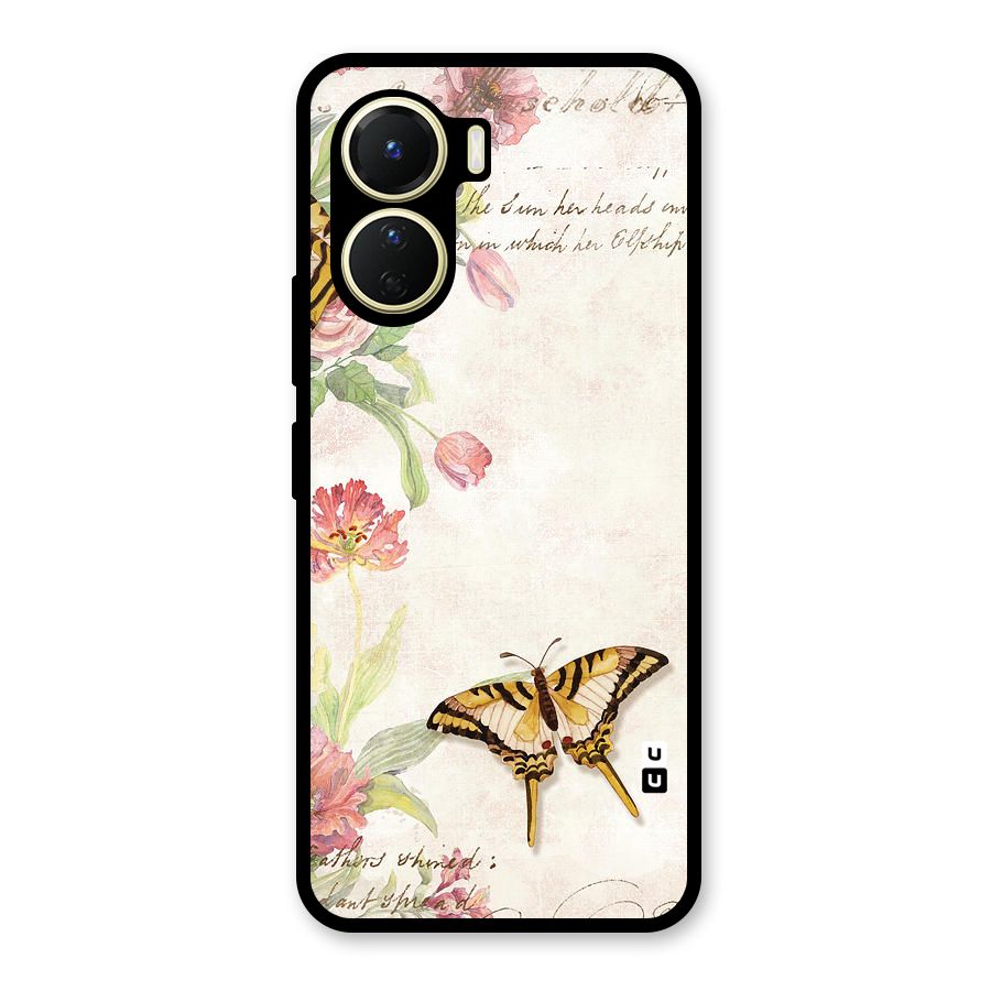 Butterfly Floral Glass Back Case for Vivo Y56