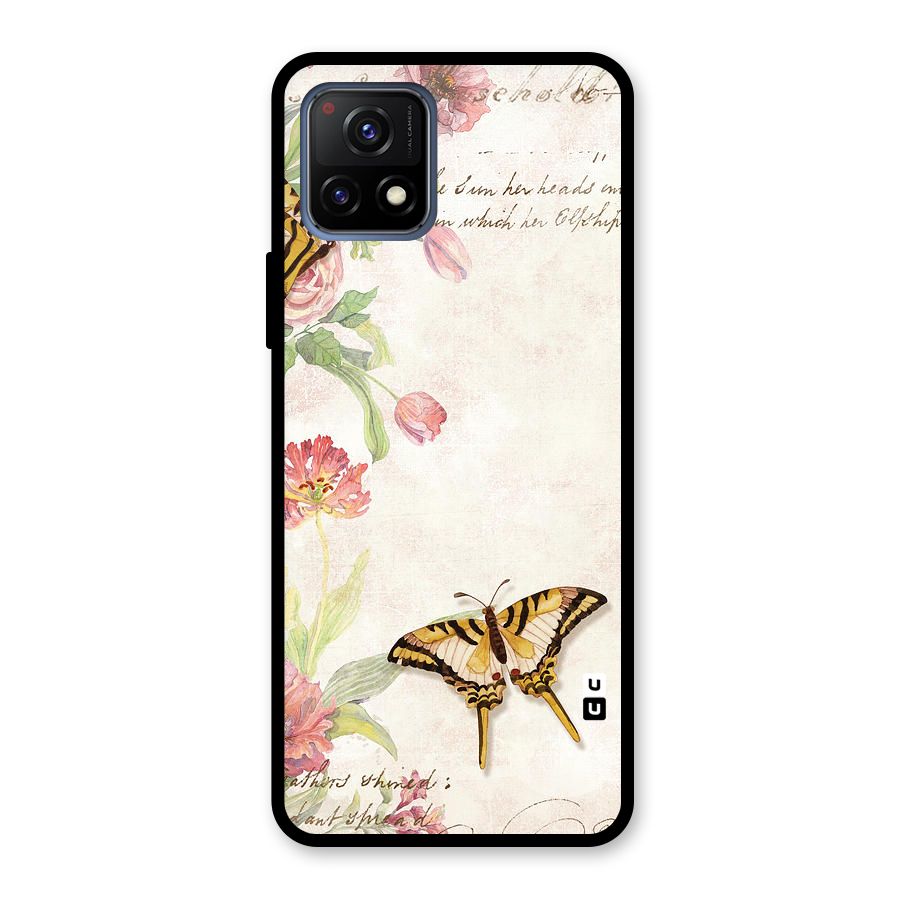Butterfly Floral Glass Back Case for Vivo Y72 5G