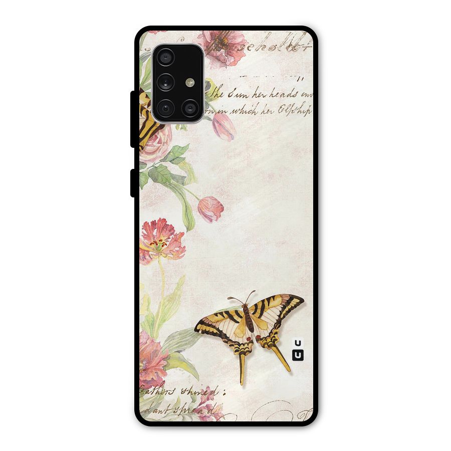 Butterfly Floral Metal Back Case for Galaxy A71
