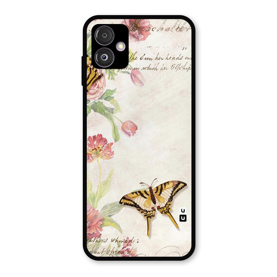 Butterfly Floral Metal Back Case for Galaxy F14