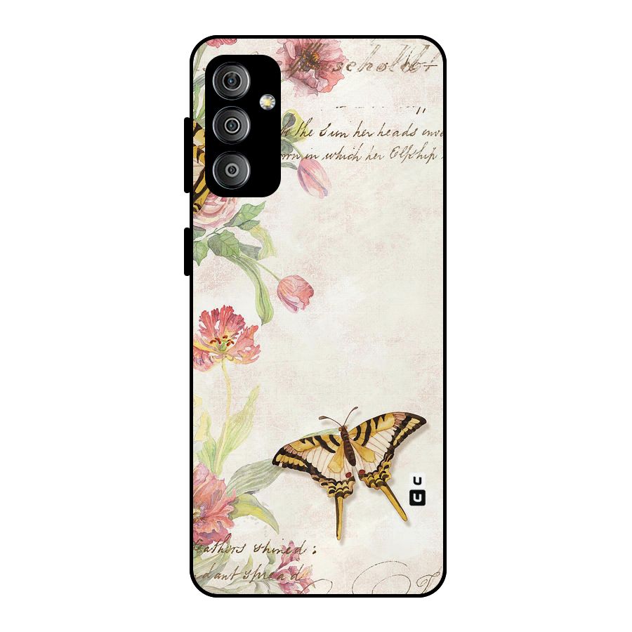 Butterfly Floral Metal Back Case for Galaxy F23