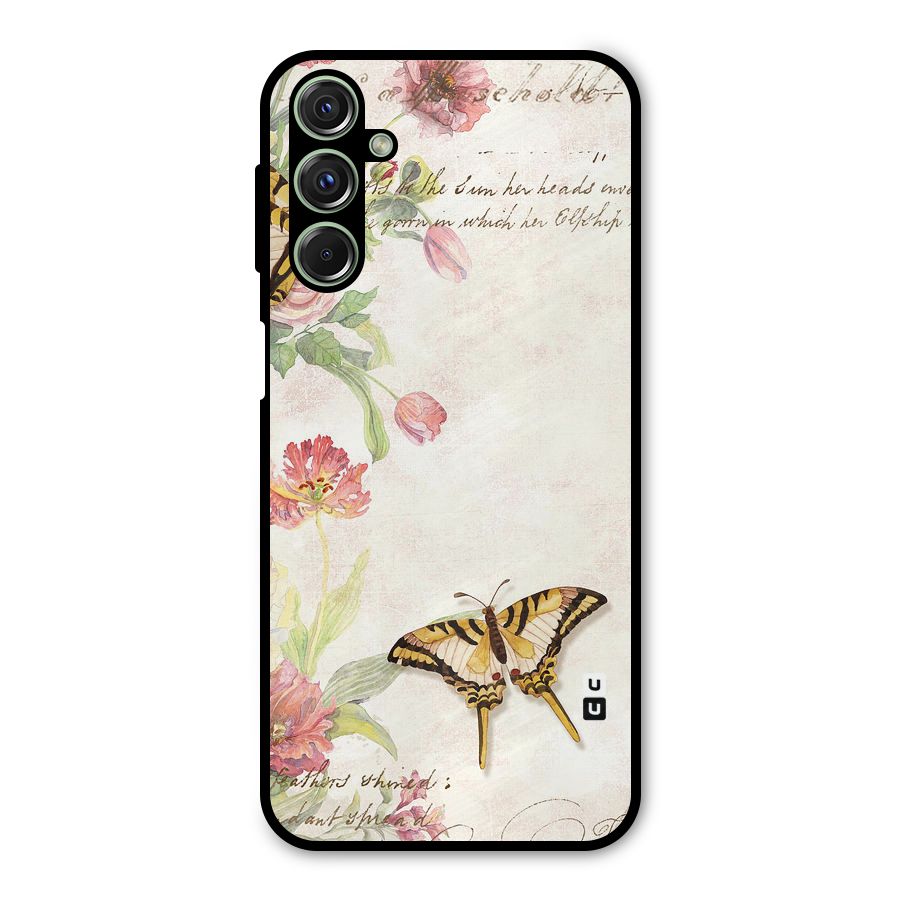 Butterfly Floral Metal Back Case for Galaxy F34