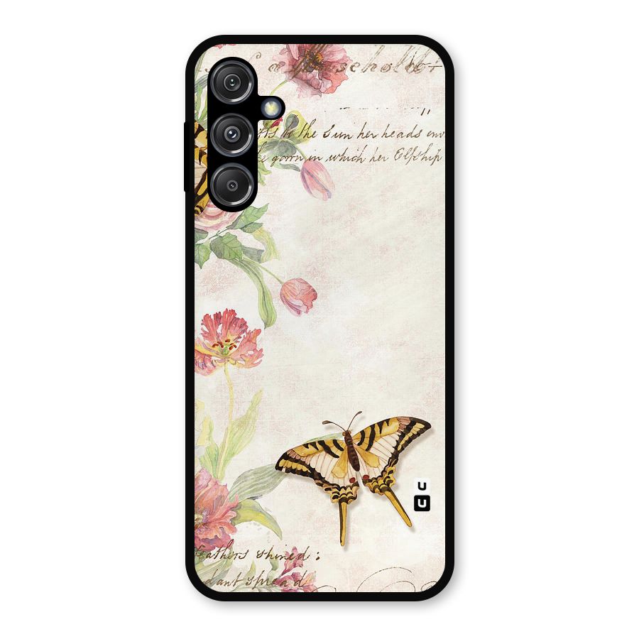 Butterfly Floral Metal Back Case for Galaxy M34 5G