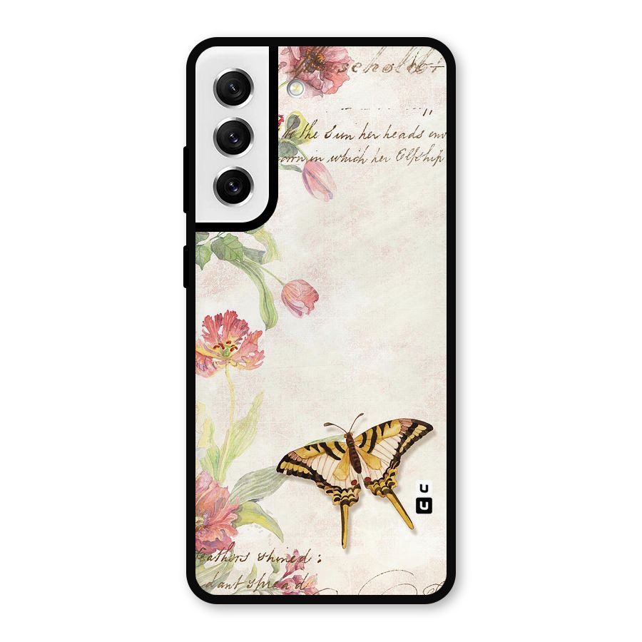 Butterfly Floral Metal Back Case for Galaxy S21 FE 5G