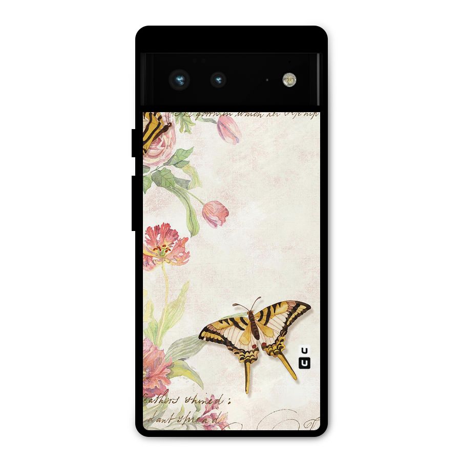 Butterfly Floral Metal Back Case for Google Pixel 6