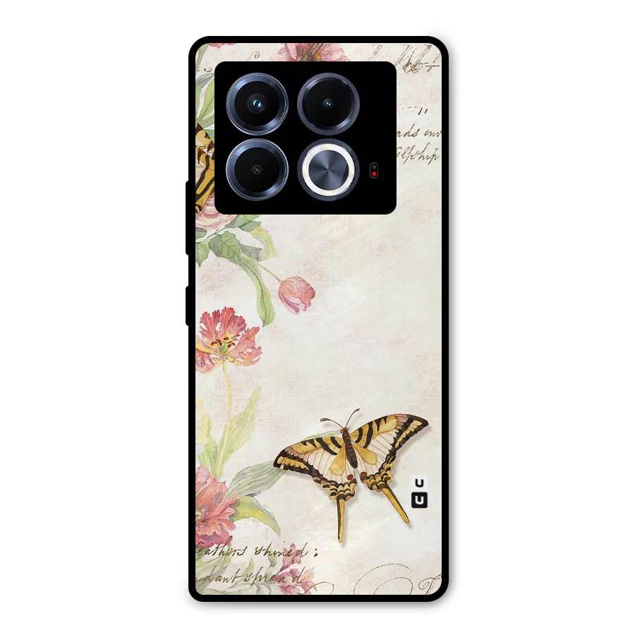 Butterfly Floral Metal Back Case for Infinix Note 40 5G