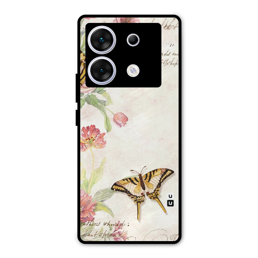 Butterfly Floral Metal Back Case for Infinix Zero 30 5G