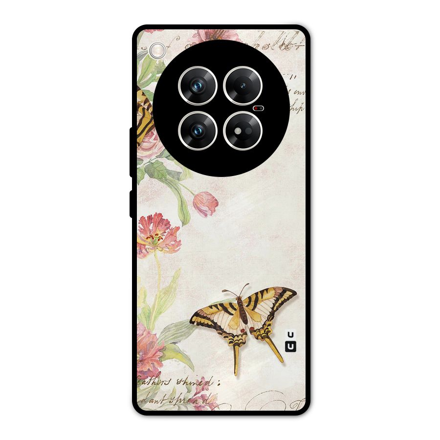 Butterfly Floral Metal Back Case for Infinix Zero 40 5G