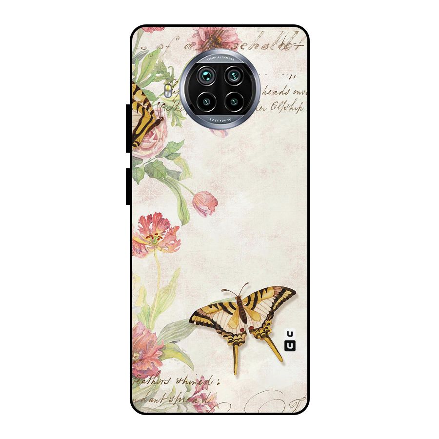Butterfly Floral Metal Back Case for Mi 10i