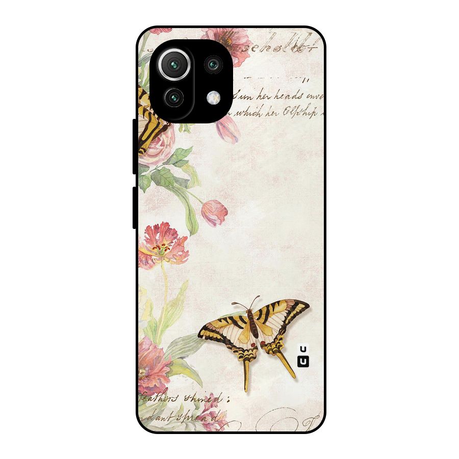 Butterfly Floral Metal Back Case for Mi 11 Lite NE 5G