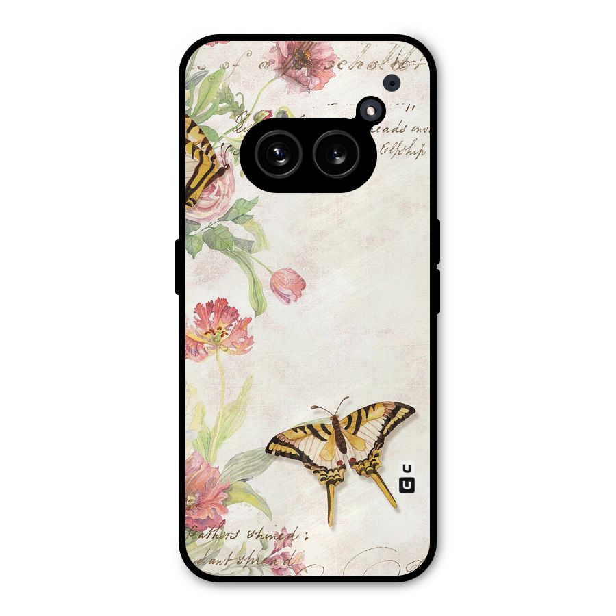 Butterfly Floral Metal Back Case for Nothing Phone 2a Plus