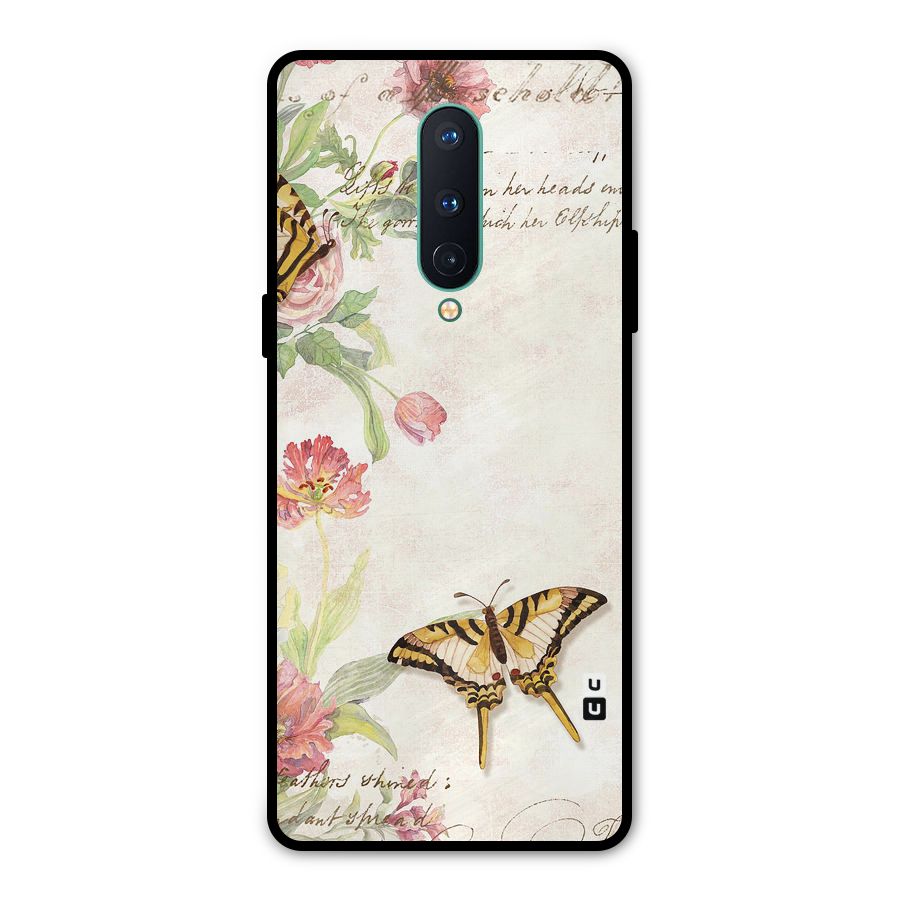 Butterfly Floral Metal Back Case for OnePlus 8