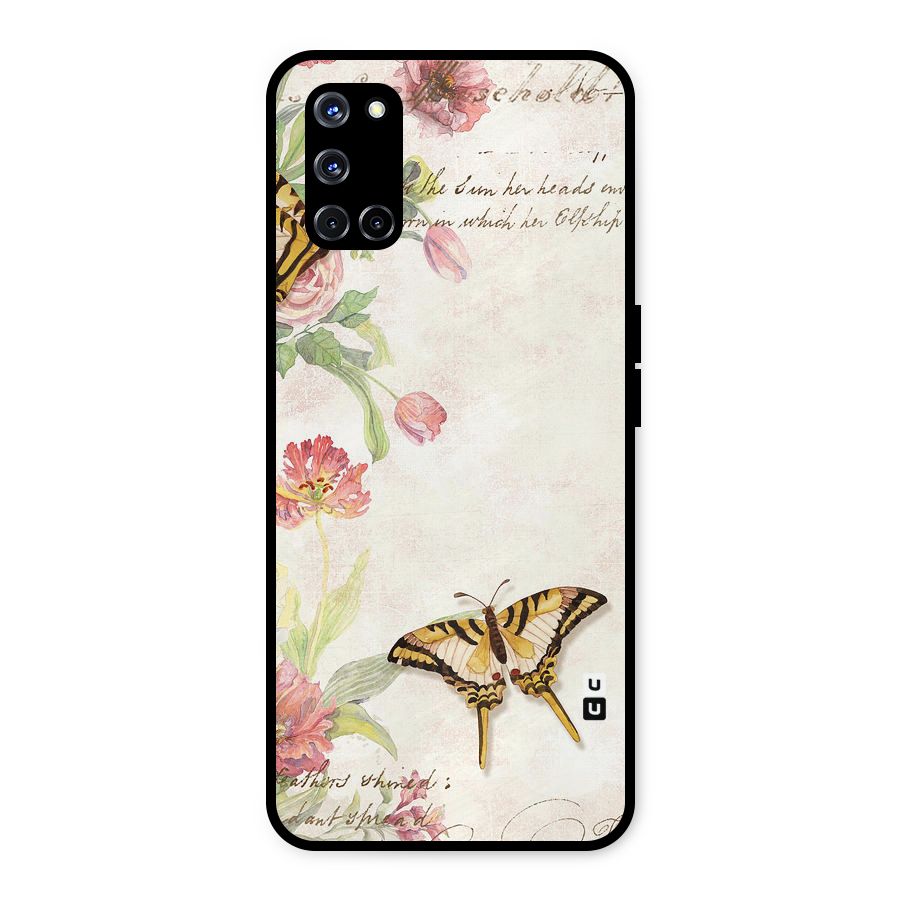 Butterfly Floral Metal Back Case for Oppo A52