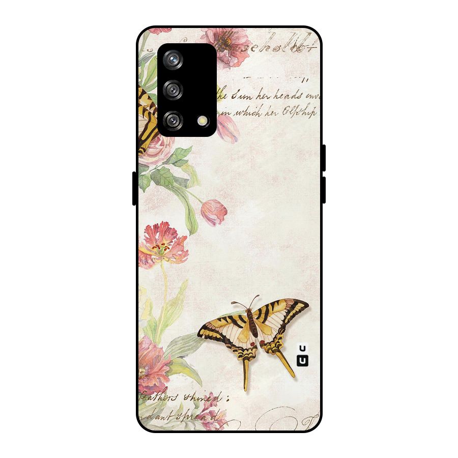 Butterfly Floral Metal Back Case for Oppo F19