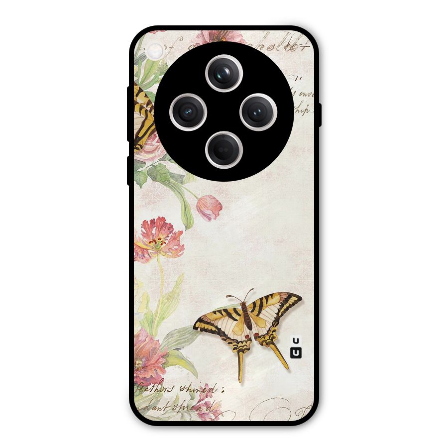 Butterfly Floral Metal Back Case for Oppo Find X8