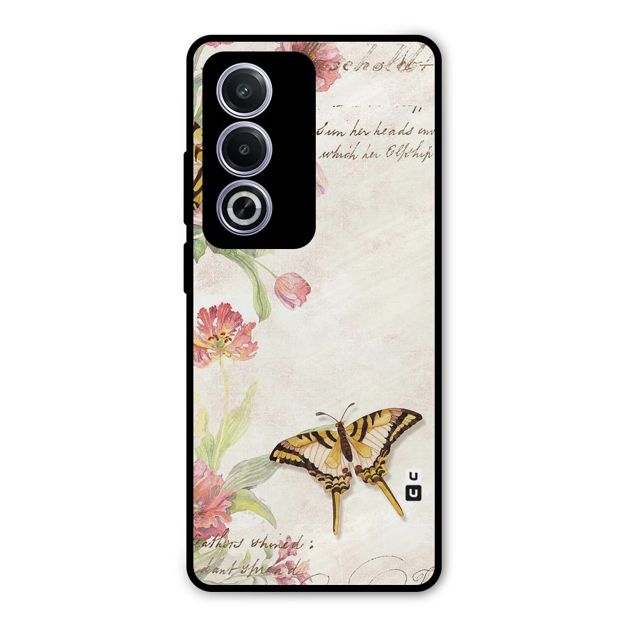 Butterfly Floral Metal Back Case for Oppo K12x