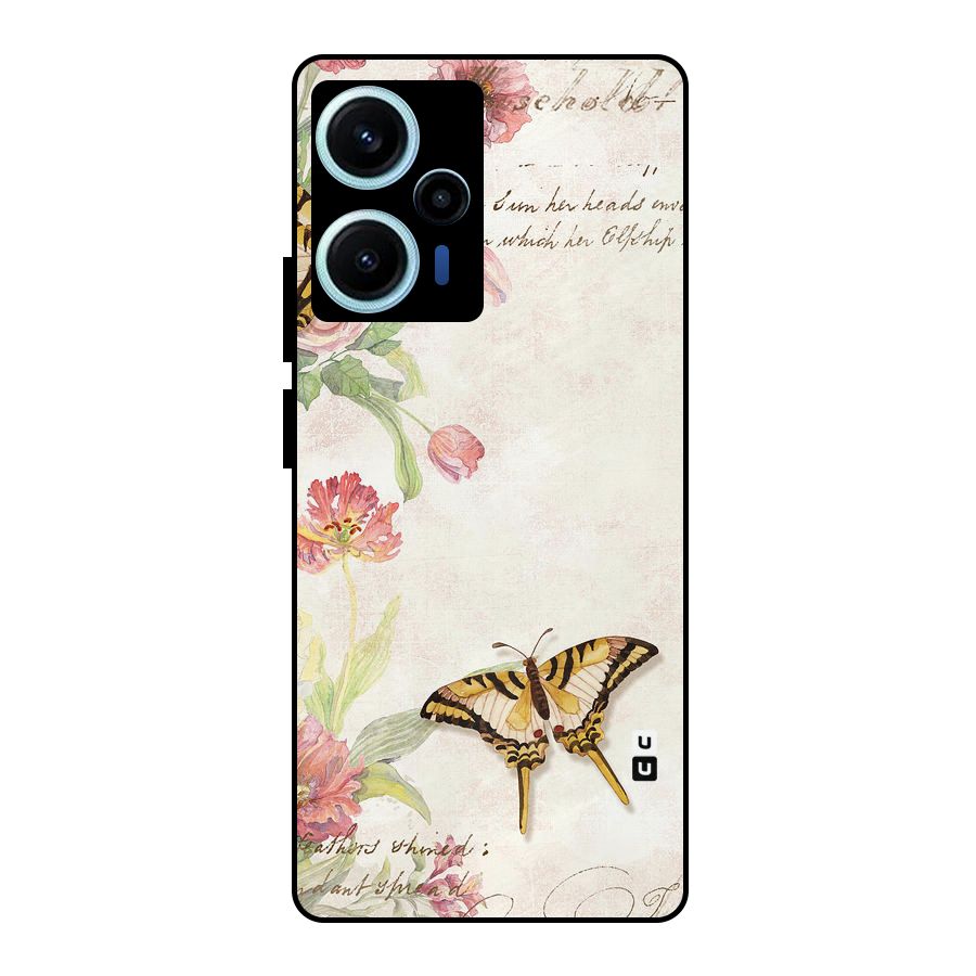Butterfly Floral Metal Back Case for Poco F5