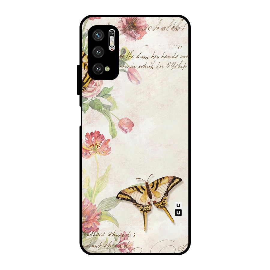 Butterfly Floral Metal Back Case for Poco M3 Pro 5G