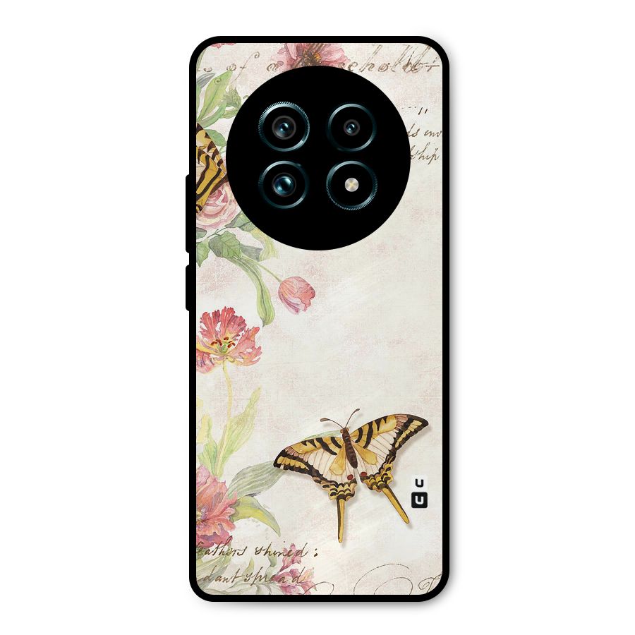 Butterfly Floral Metal Back Case for Realme 13 Pro Plus
