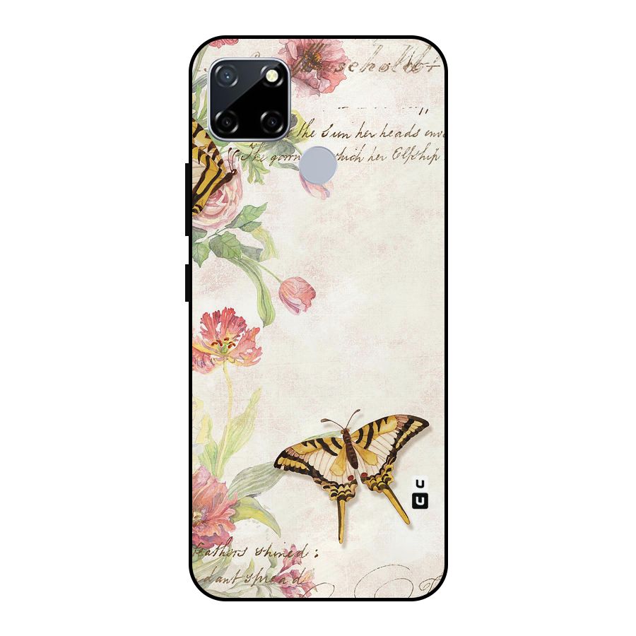 Butterfly Floral Metal Back Case for Realme Narzo 20