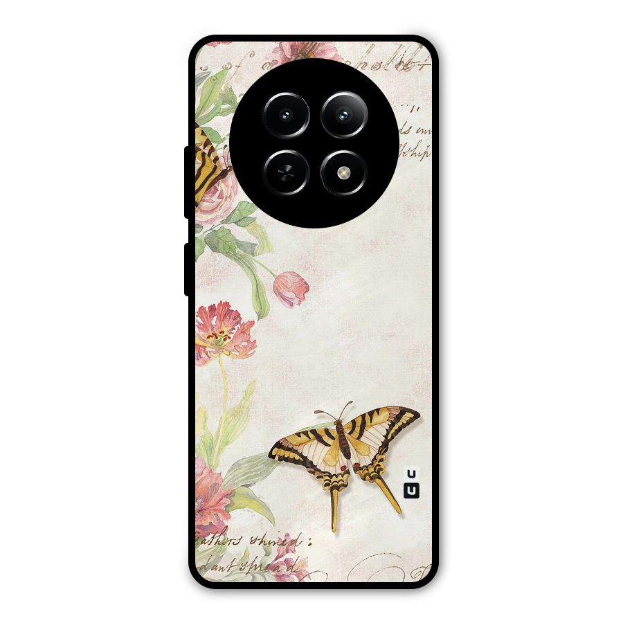 Butterfly Floral Metal Back Case for Realme Narzo N65