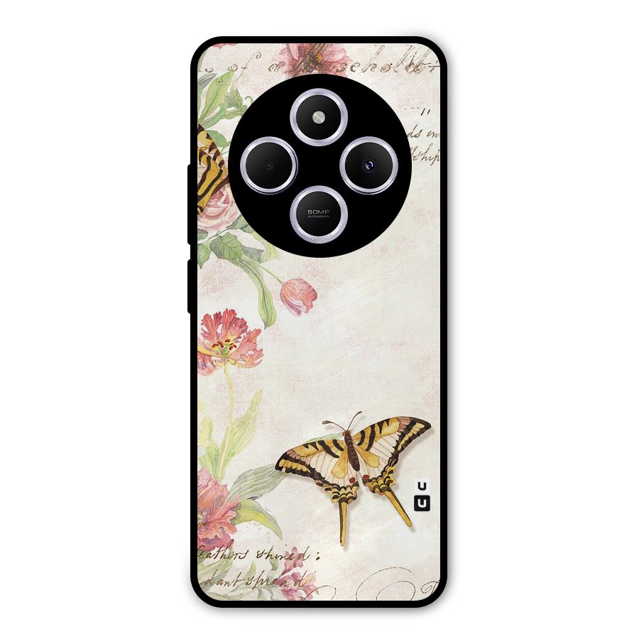 Butterfly Floral Metal Back Case for Redmi A4