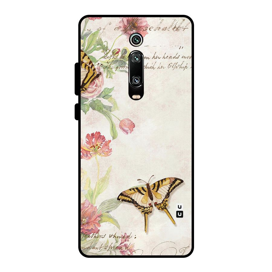 Butterfly Floral Metal Back Case for Redmi K20