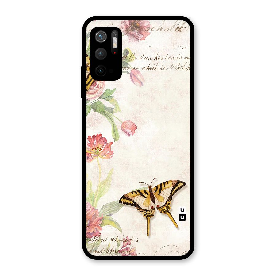 Butterfly Floral Metal Back Case for Redmi Note 10T 5G