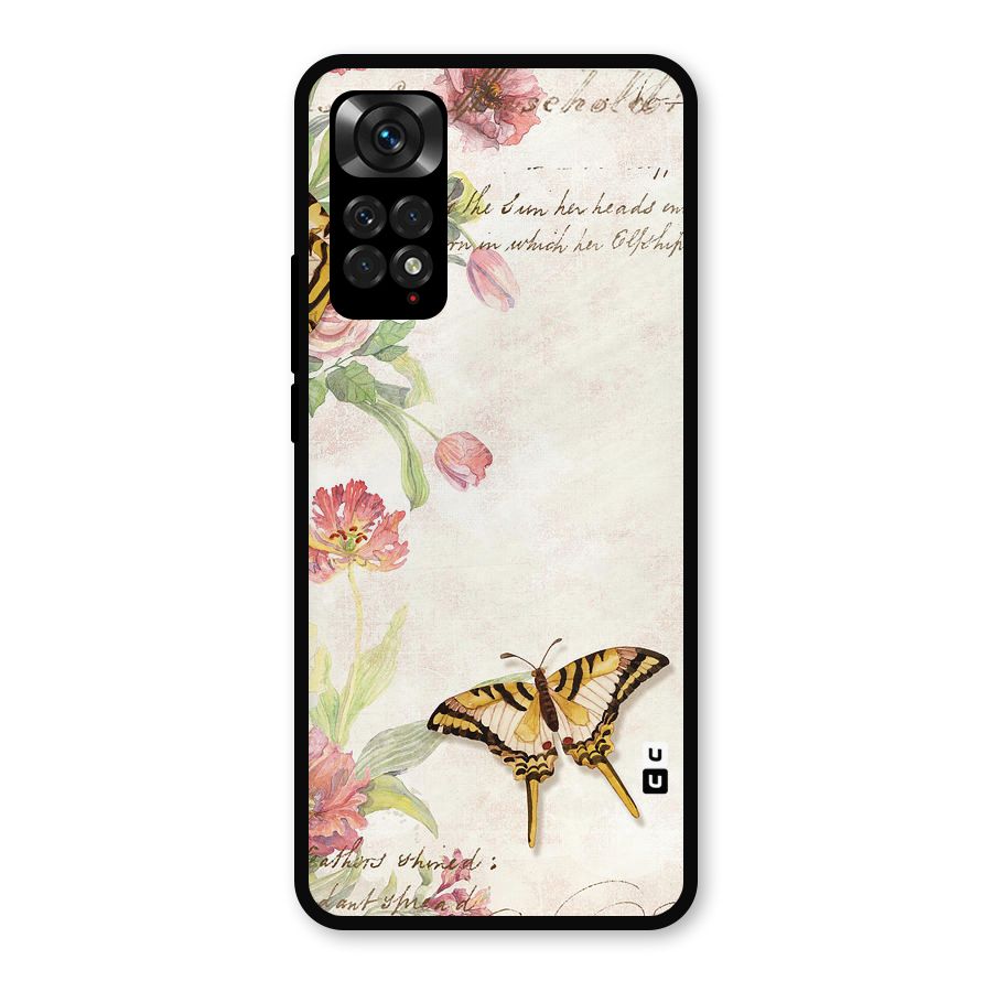 Butterfly Floral Metal Back Case for Redmi Note 11s
