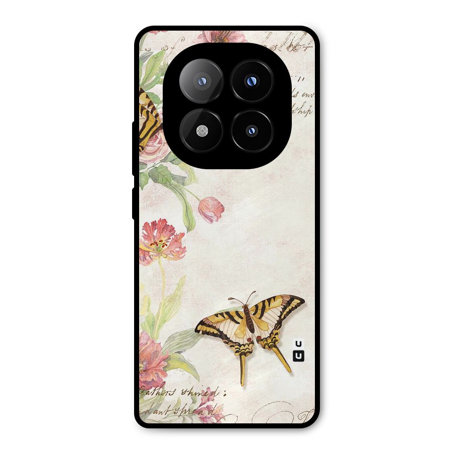 Butterfly Floral Metal Back Case for Redmi Note 14 Pro Plus 5G