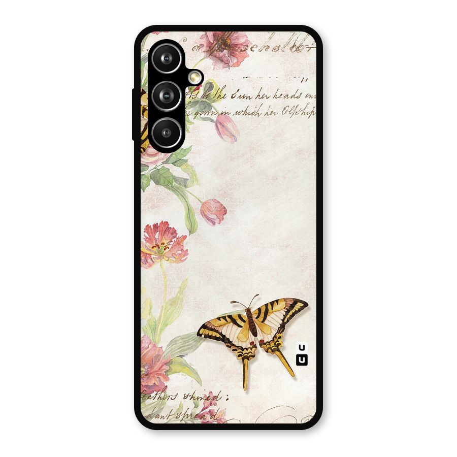 Butterfly Floral Metal Back Case for Samsung Galaxy M54