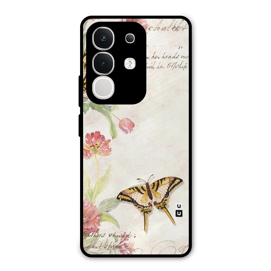 Butterfly Floral Metal Back Case for Vivo T4x