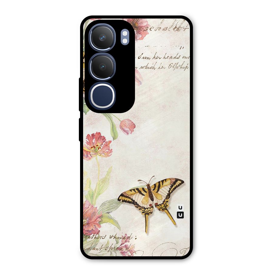 Butterfly Floral Metal Back Case for Vivo Y29