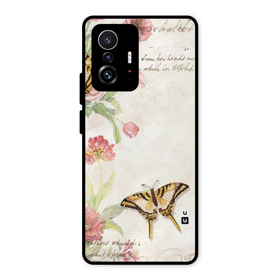 Butterfly Floral Metal Back Case for Xiaomi 11T Pro
