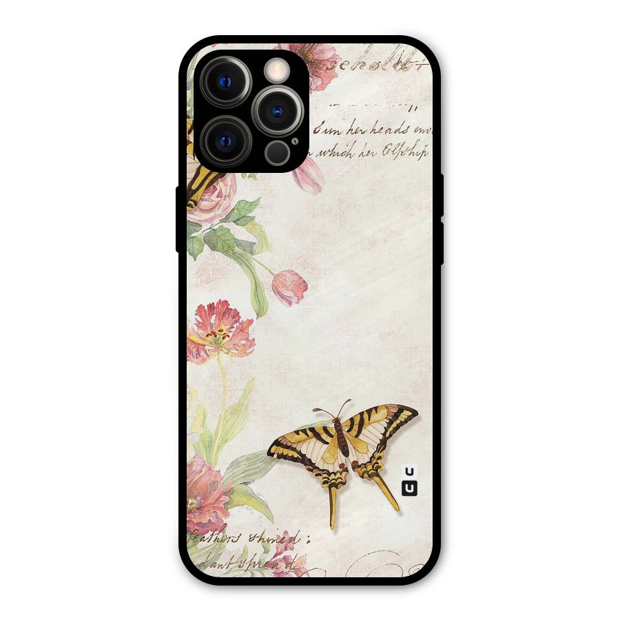 Butterfly Floral Metal Back Case for iPhone 12 Pro Max