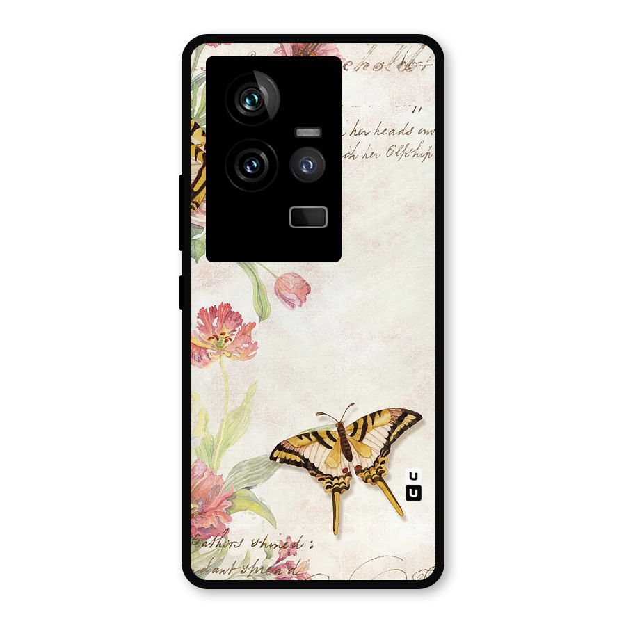 Butterfly Floral Metal Back Case for iQOO 11 5G